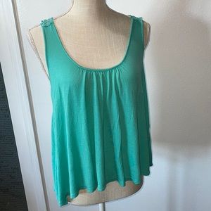 Turquoise crochet tank top size s/m
